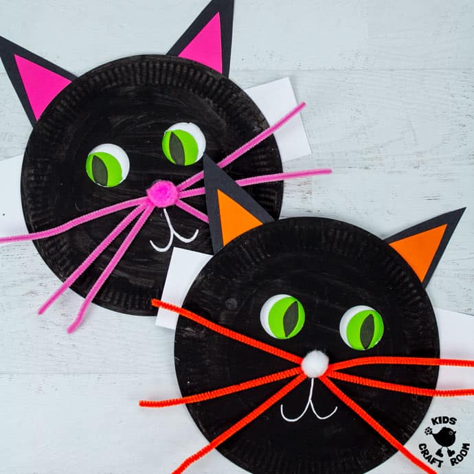 Paper Plate Moving Eyes Cat Craft pin image 1.