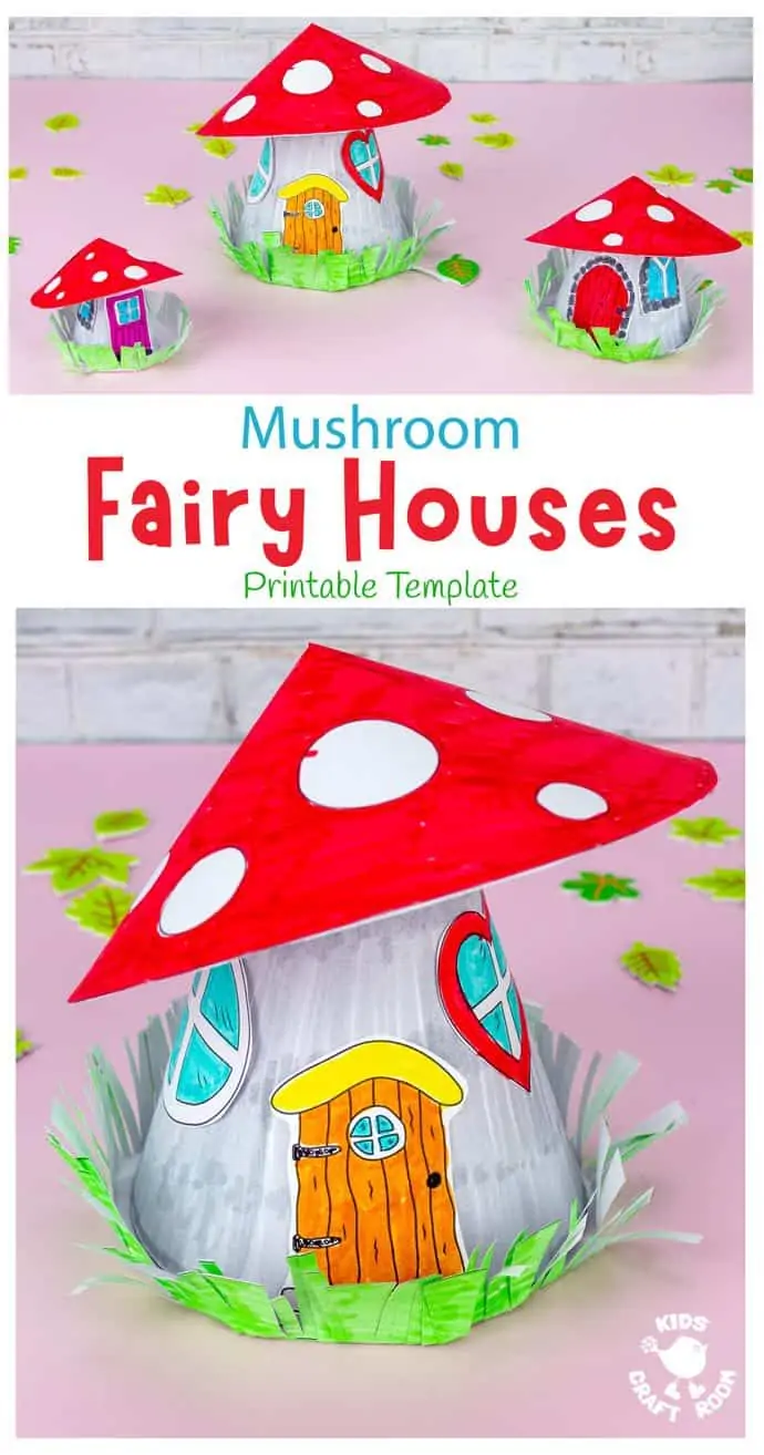 Mushroom Fairy House Craft pin image 1.