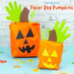 Handprint and Paper Bag Pumpkins