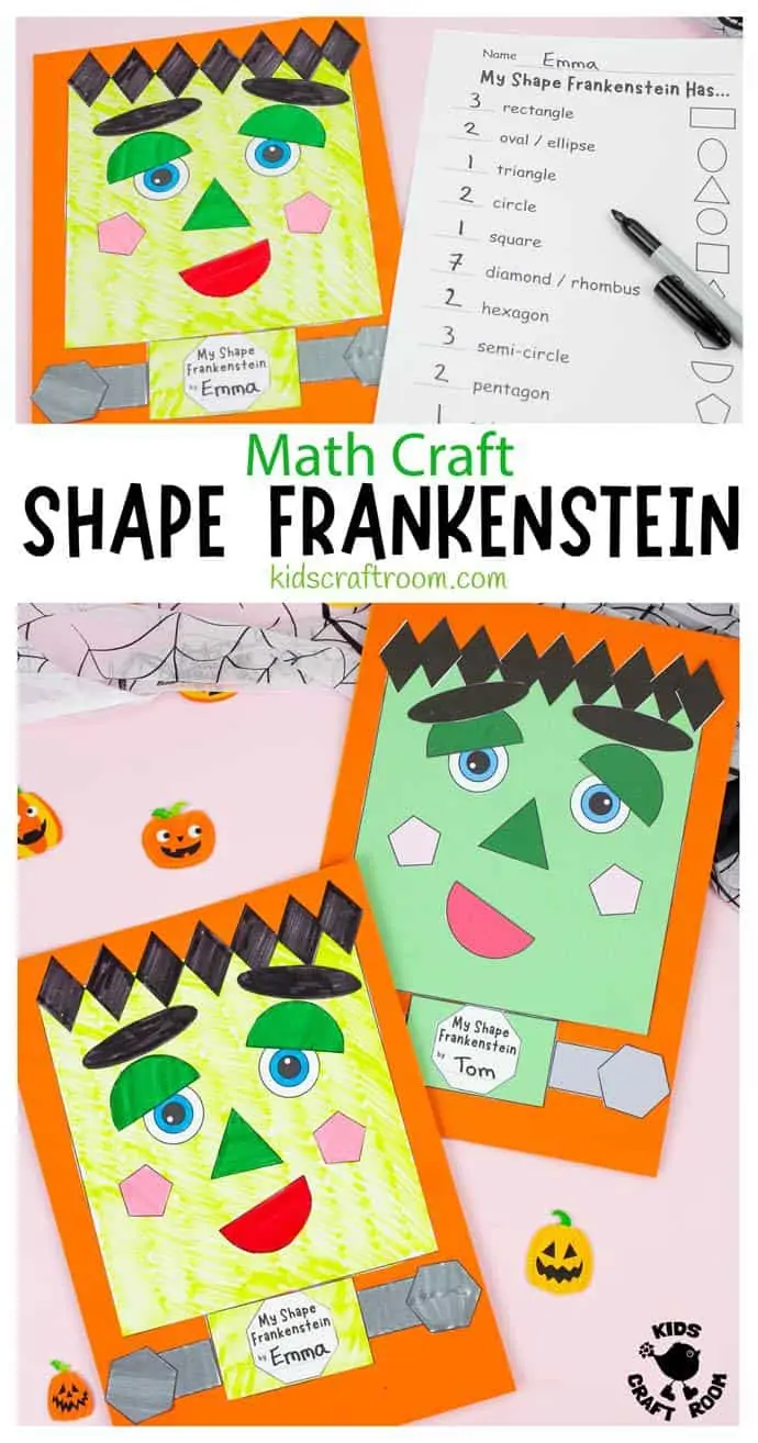 Shape Frankenstein - Math Halloween Craft pin 1.