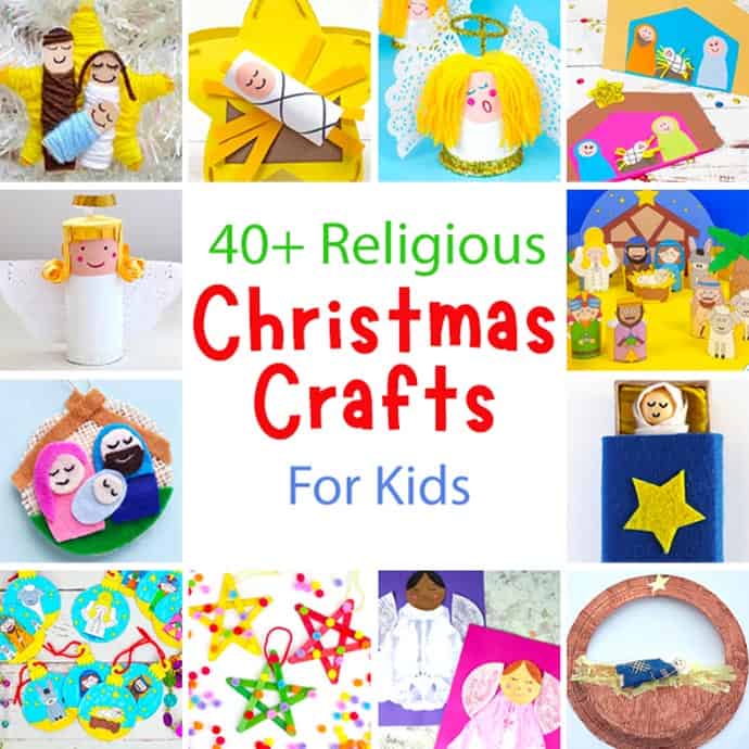 A collage of Religious Christmas Crafts For Kids.