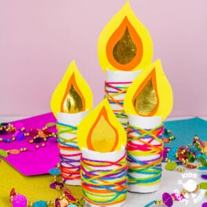 Yarn Wrapped Cardboard Tube Candle Craft For Kids