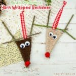 Rustic Yarn Wrapped Reindeer Craft For Kids