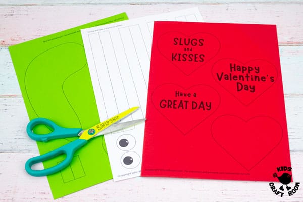 Slugs and Kisses Valentine Craft step 1.
