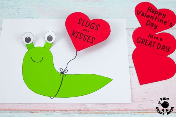 Slugs and Kisses Valentine Craft step 9.