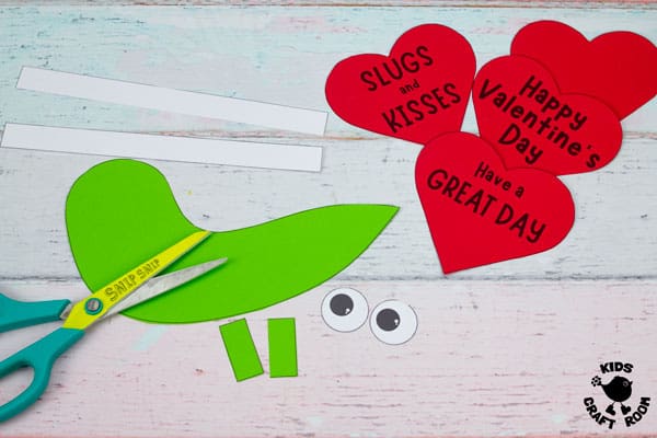 Slugs and Kisses Valentine Craft step 2.