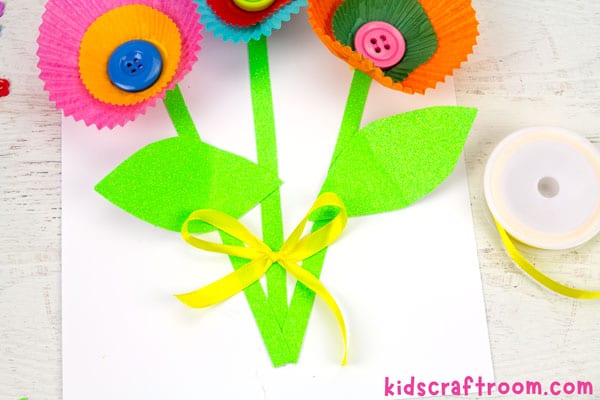 Cupcake Liner Flower Craft step 5.
