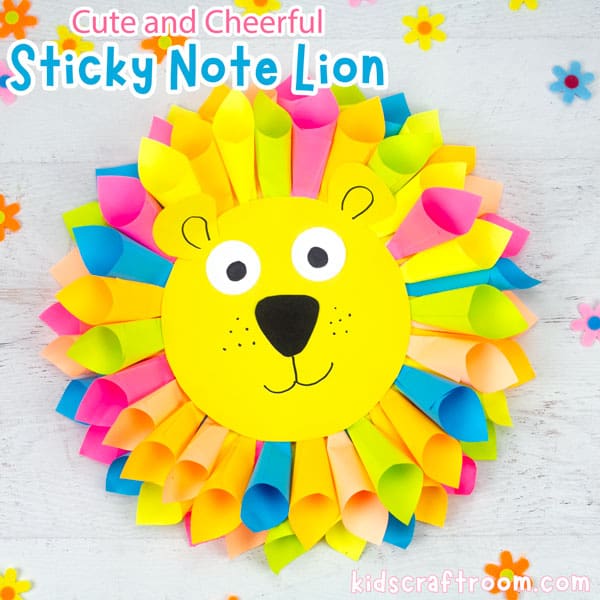 How to Make a Sticky Note Lion Craft for Kids