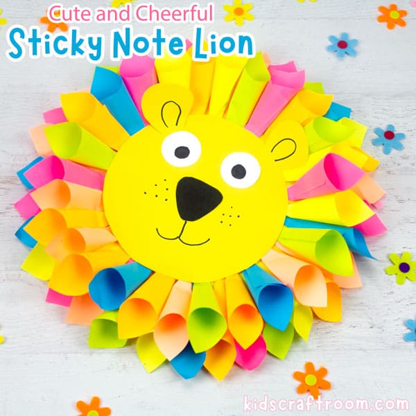 How to Make a Sticky Note Lion Craft for Kids
