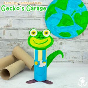 Cardboard Tube Gecko's Garage Craft