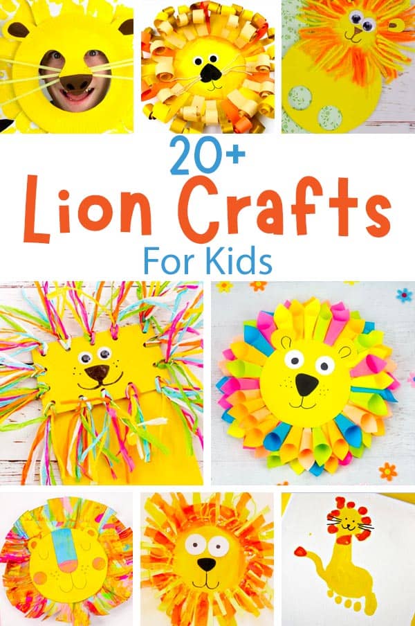Lion Crafts For Kids pin image.