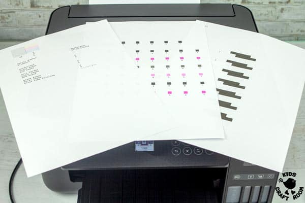 Print head alignment print outs.