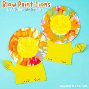 Blow Paint Lion Craft