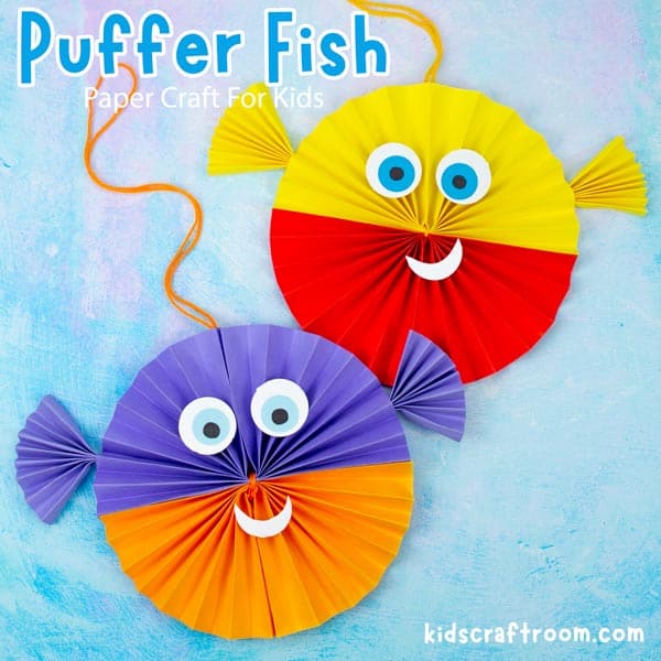 Paper Fan Puffer Fish Craft