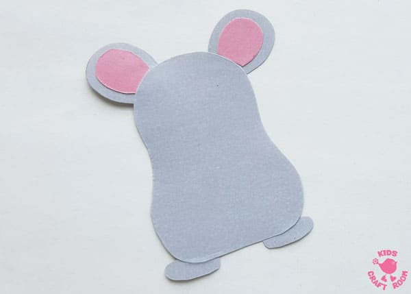 Mouse Bookmark Craft step 2.