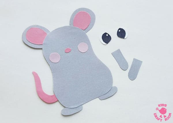 Mouse Bookmark Craft step 3.