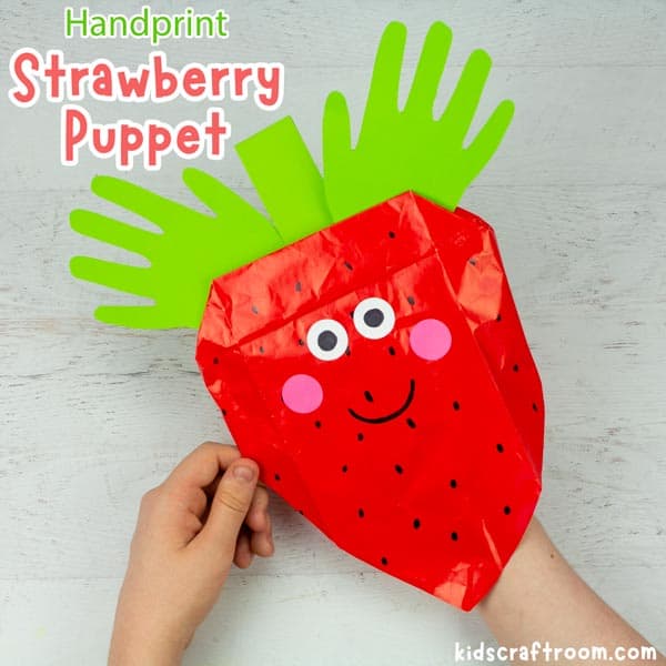 Strawberry Paper Bag Puppet
