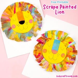 Scrape Painting Lion Craft For Kids