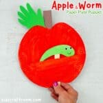Interactive Paper Plate Worm in Apple Puppet