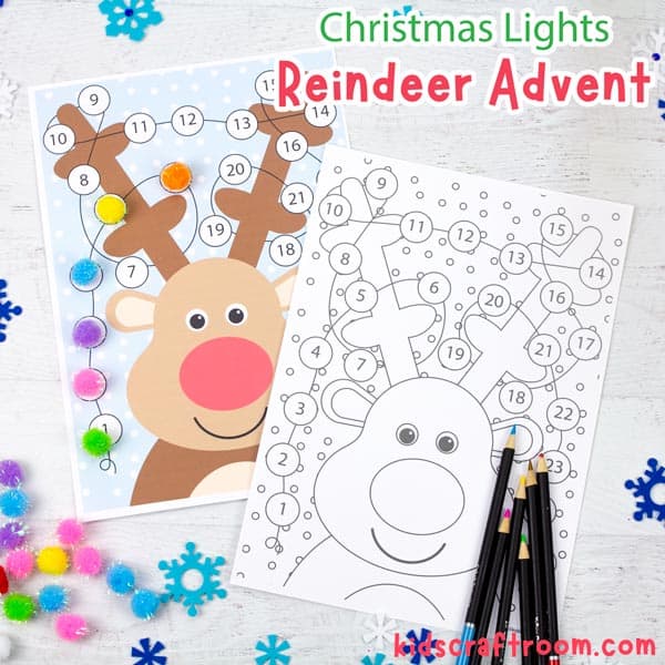 Christmas Lights Reindeer Advent Calendar