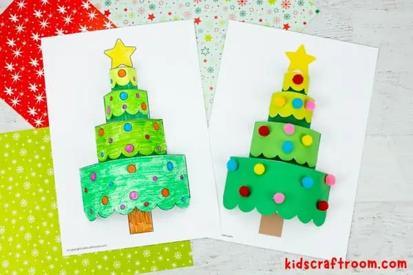 3D Paper Christmas Tree Craft step 8.