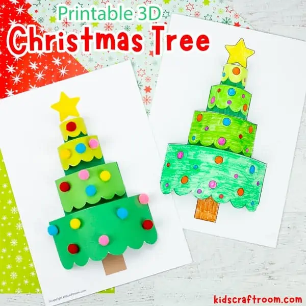 3D Paper Christmas Tree Craft