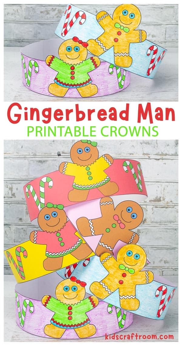 A collage of Gingerbread Man Crown pictures overlaid with descriptive text.