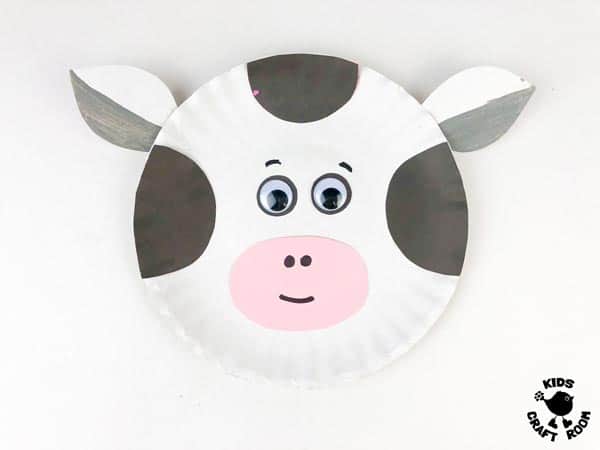 Paper Plate Cow Craft step 6.