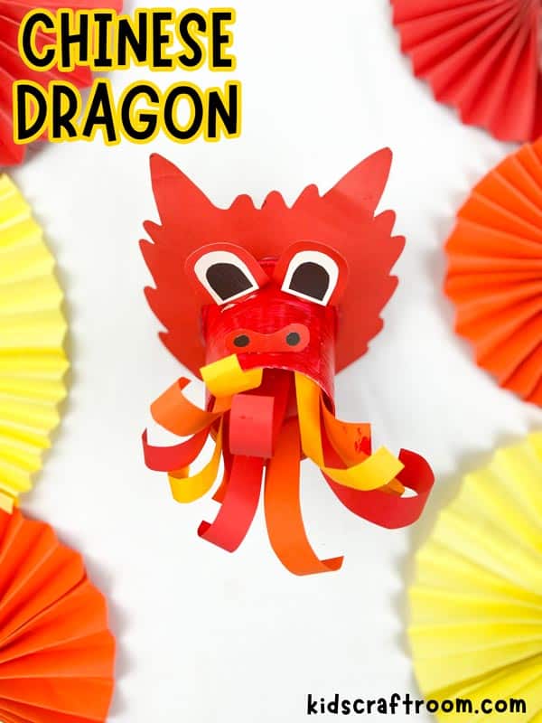 A Chinese New Year Dragon Craft seen from above.