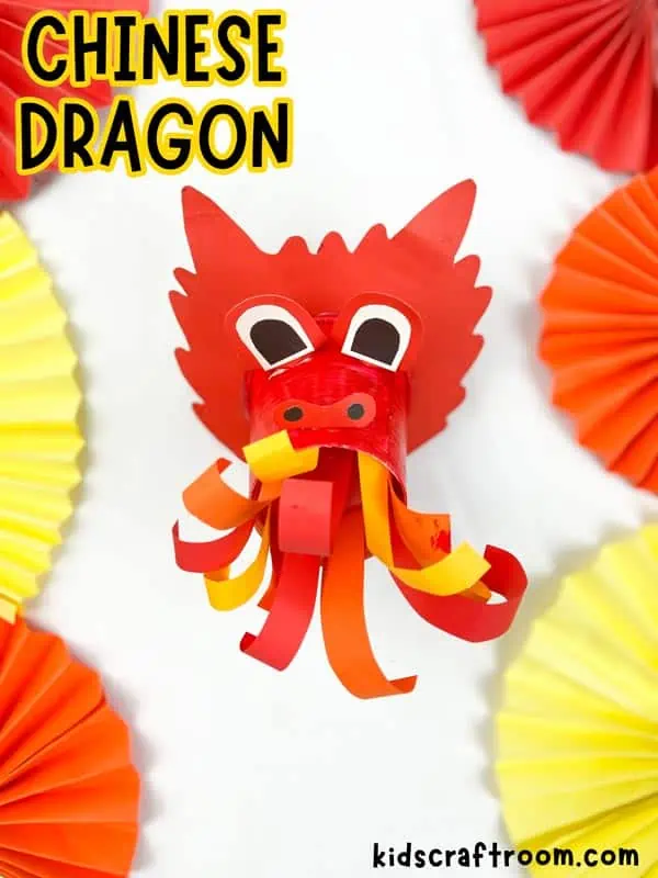 A Chinese New Year Dragon Craft seen from above.