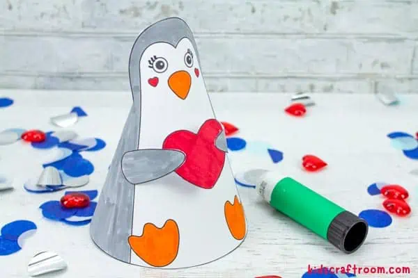 Valentine Penguin Craft step 6.