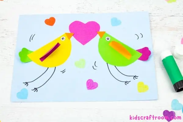 Valentine Love Bird Craft step 8.