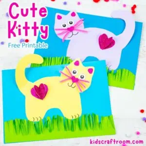 Valentine Cat Craft (Free Printable)