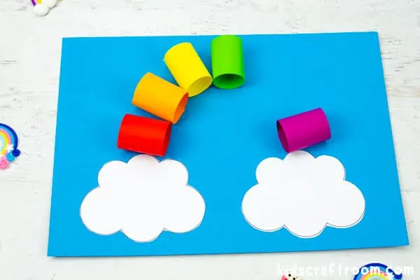 Rainbow paper craft for toddlers step 5.