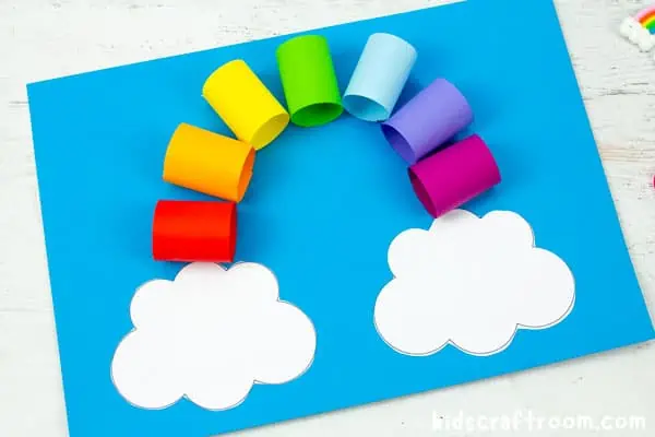 Toddler and preschooler rainbow craft step 6.