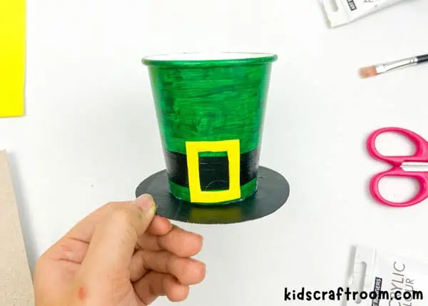 Paper Cup Leprechaun Hat Craft step 5.