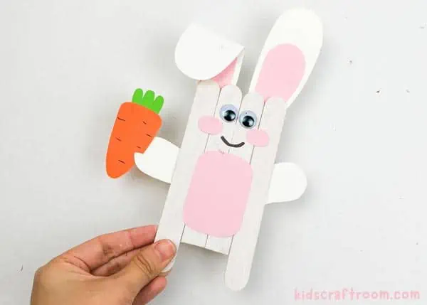 Popsicle Stick Easter Bunny Craft step 6.