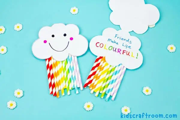 Cloud Rainbow Card Craft step 10.