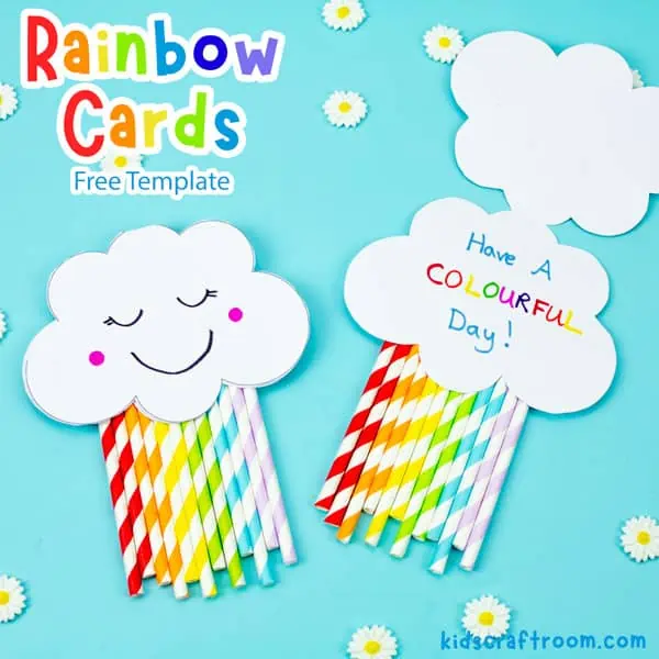 Rainbow Card Craft For Kids (Free Template)