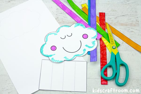 Bobble Head Rainbow Cloud Craft step 2.