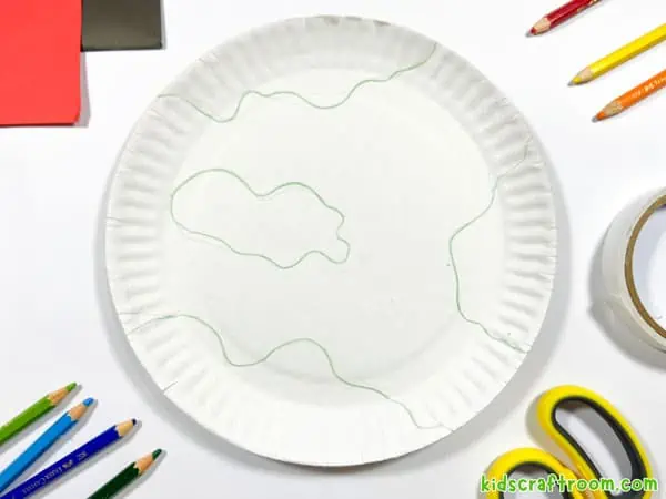 Paper Plate Earth Day Craft step 1.