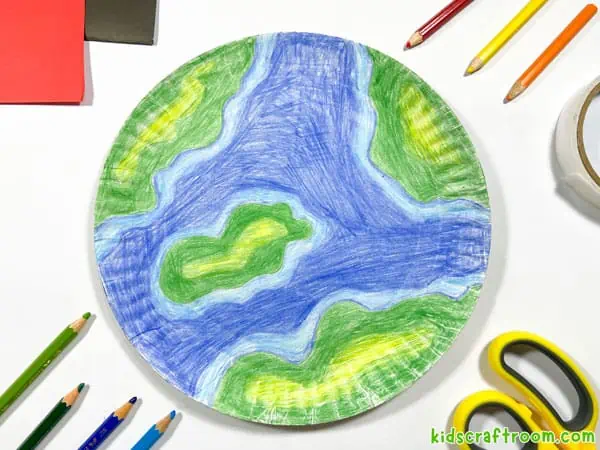 Paper Plate Earth Day Craft step 3.