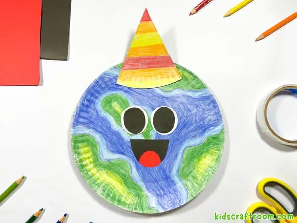 Paper Plate Earth Day Craft step 8.