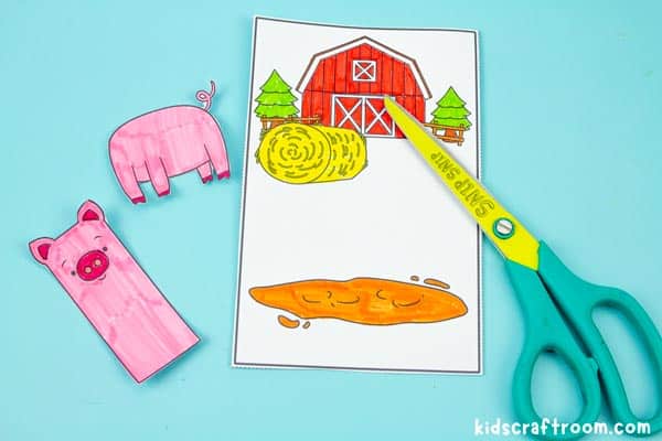 3D Coloring Pages Farm Animals step 2.