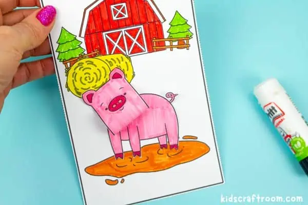 3D Coloring Pages Farm Animals step 6.