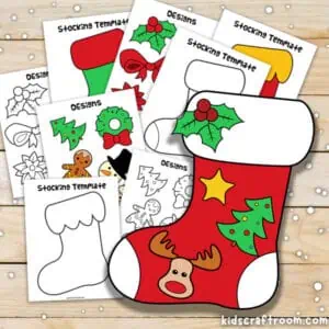 Cut and Paste Christmas Stocking Craft (Free Printable)