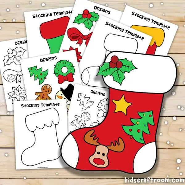 Cut and Paste Christmas Stocking Craft (Free Printable)