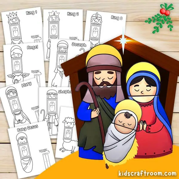 Paper Nativity Puppets (Free Printable)