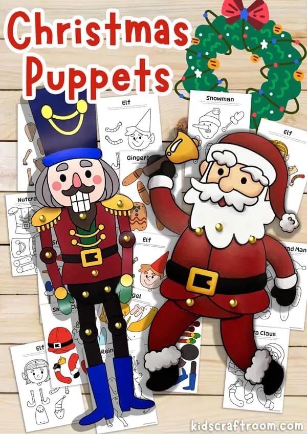 A collection of printable Christmas puppet templates.