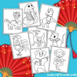 Chinese Zodiac Animals Coloring Pages (Free Printable)